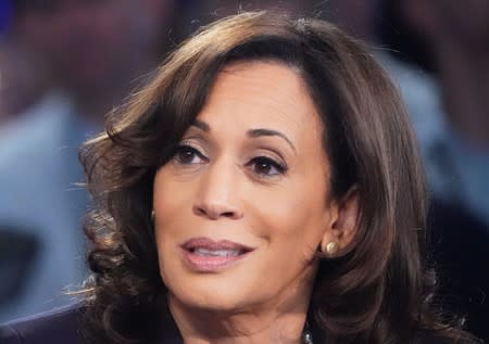 Senator Harris is interviewed after the second night of the first U.S. 2020 presidential election Democratic candidates debate in Miami, Florida, U.S.