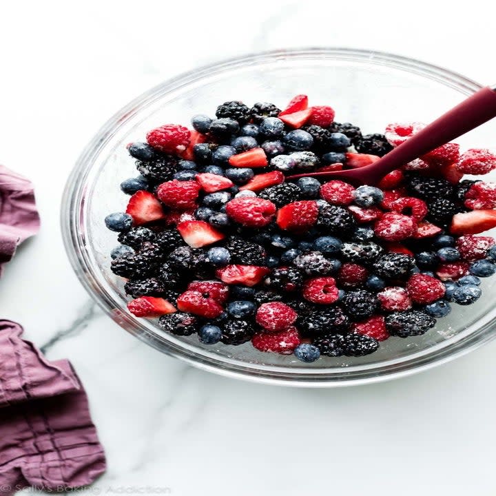 A bowl of mixed berries.