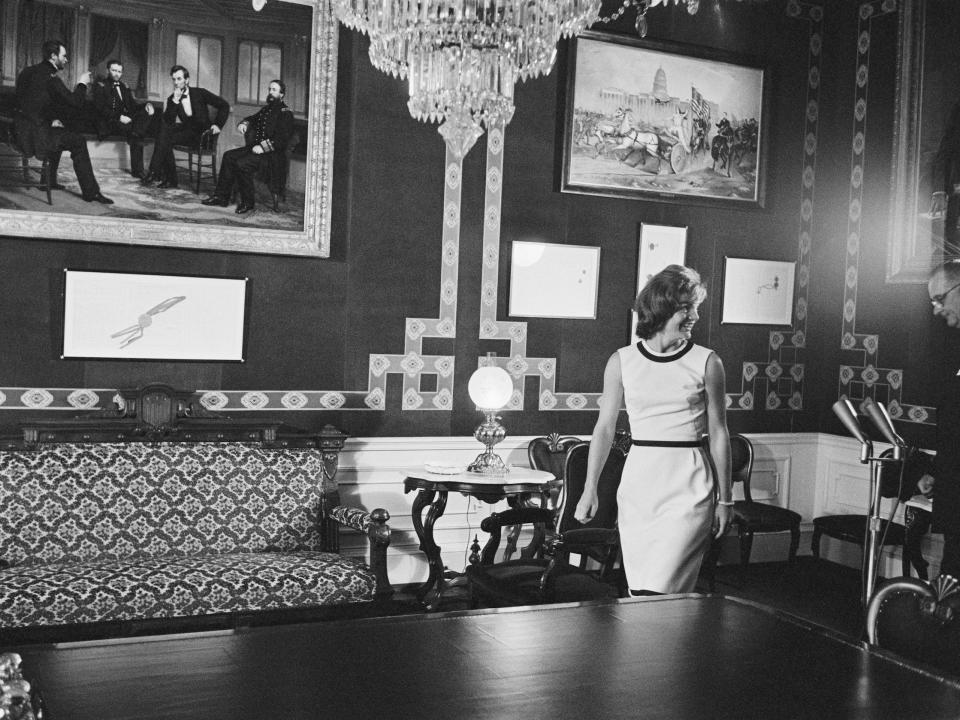 Jackie Kennedy in the Treaty Room in 1962.