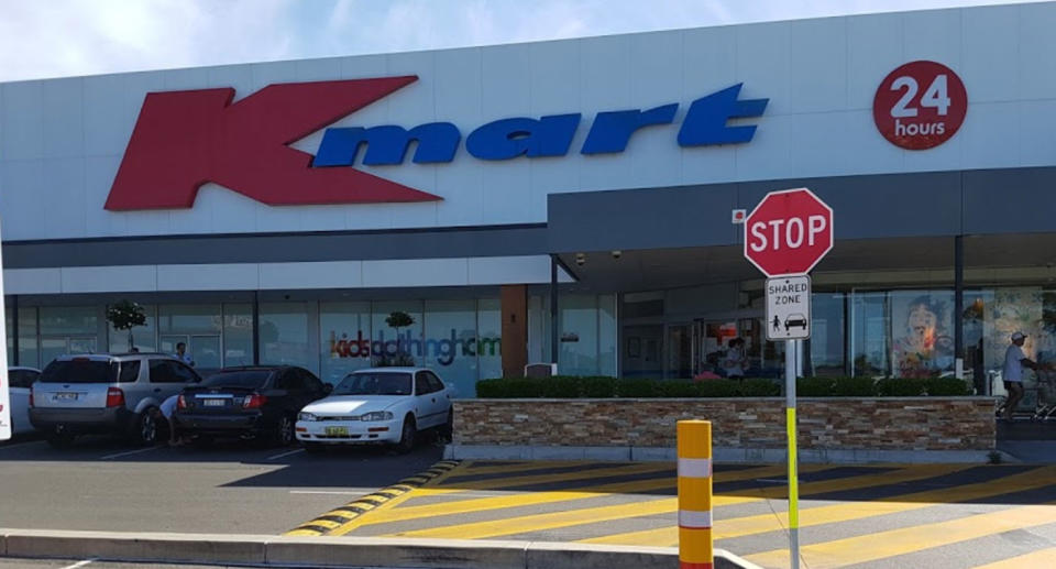 Photo of 24 hour Kmart in Waratah, Newcastle, after needle in car park nearly pricked two-year-old.