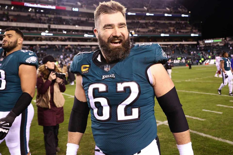 Tim Nwachukwu/Getty Images Jason Kelce on the field in 2023