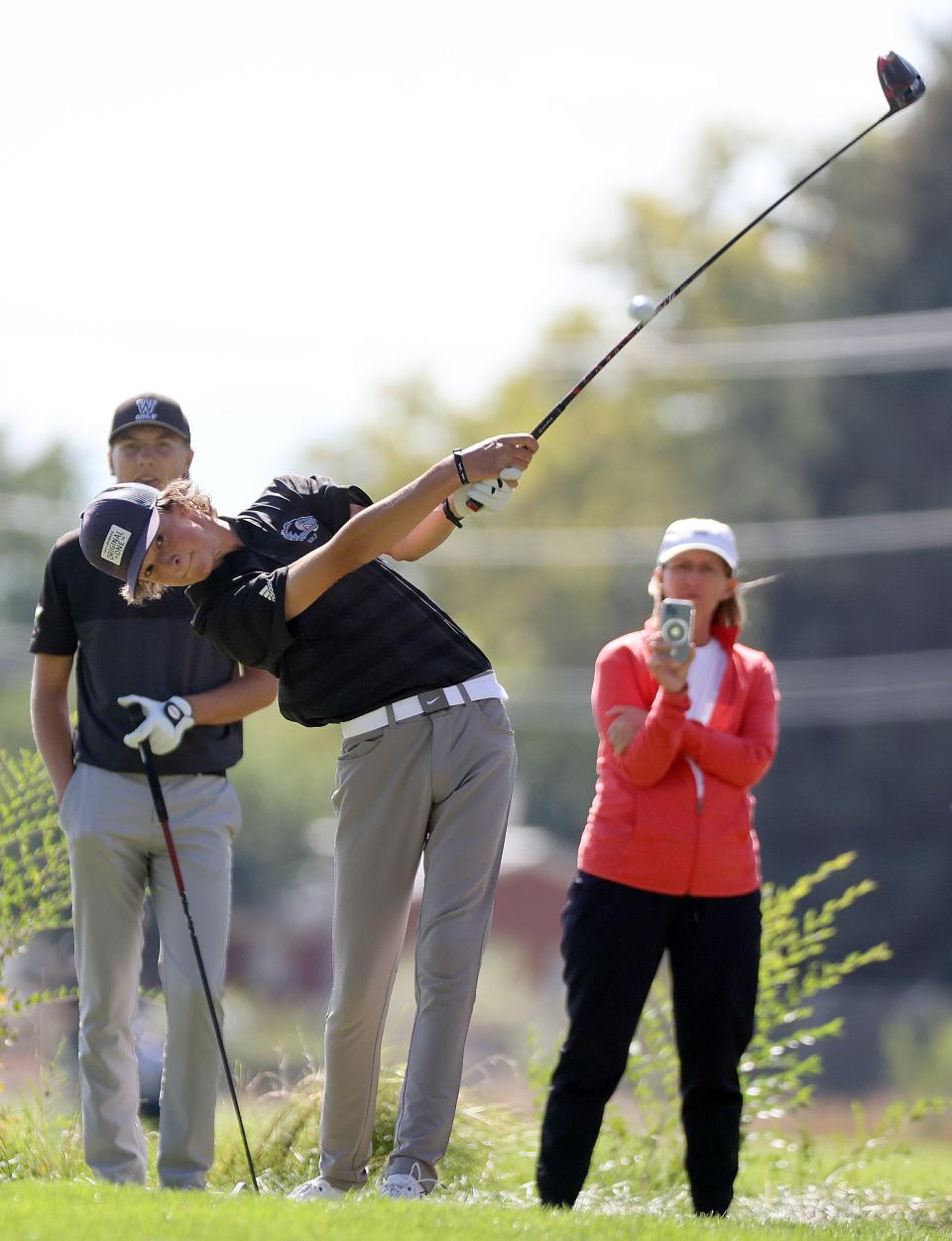 Players compete in the 5A boys state golf championship at Fox Hollow Golf Club in American Fork on Tuesday, Oct. 10, 2023. | Kristin Murphy, Deseret News