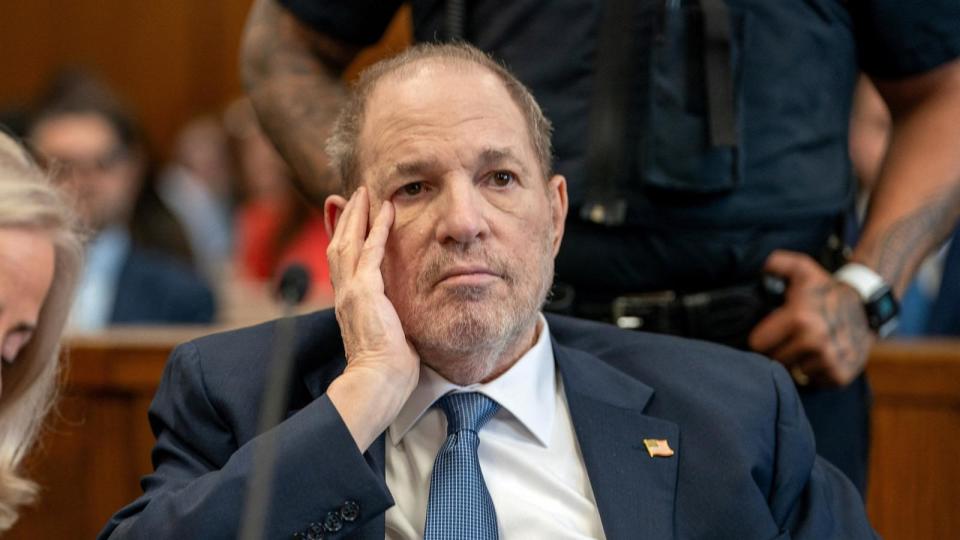 PHOTO: Former film producer Harvey Weinstein appears at Manhattan Criminal court for his first public appearance since an appeals court overturned his sex crimes conviction in New York, on May 1, 2024. (David Dee Delgado, Pool via Reuters)