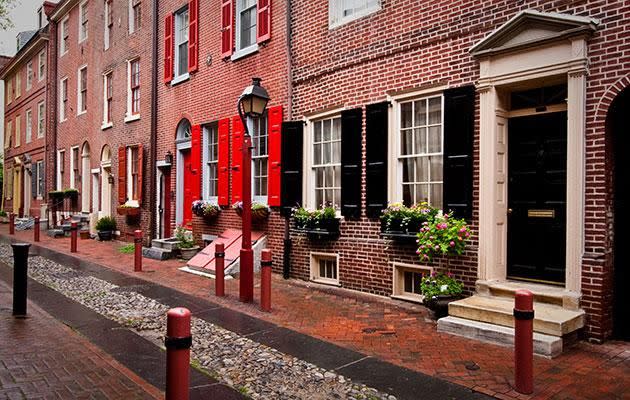 The quintessential Philly street of Elfreth's Alley. Photo: Getty