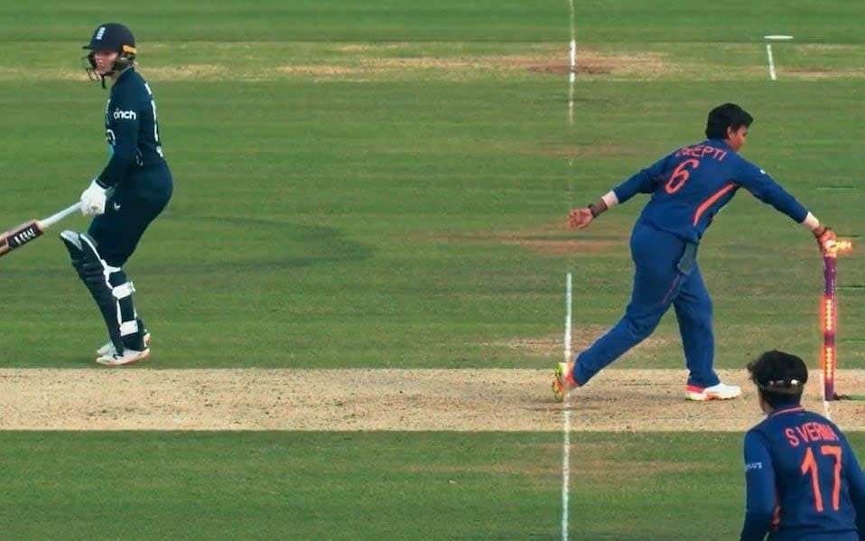 Deepti Sharma 'Mankads' England batter Dean - SKY SPORTS