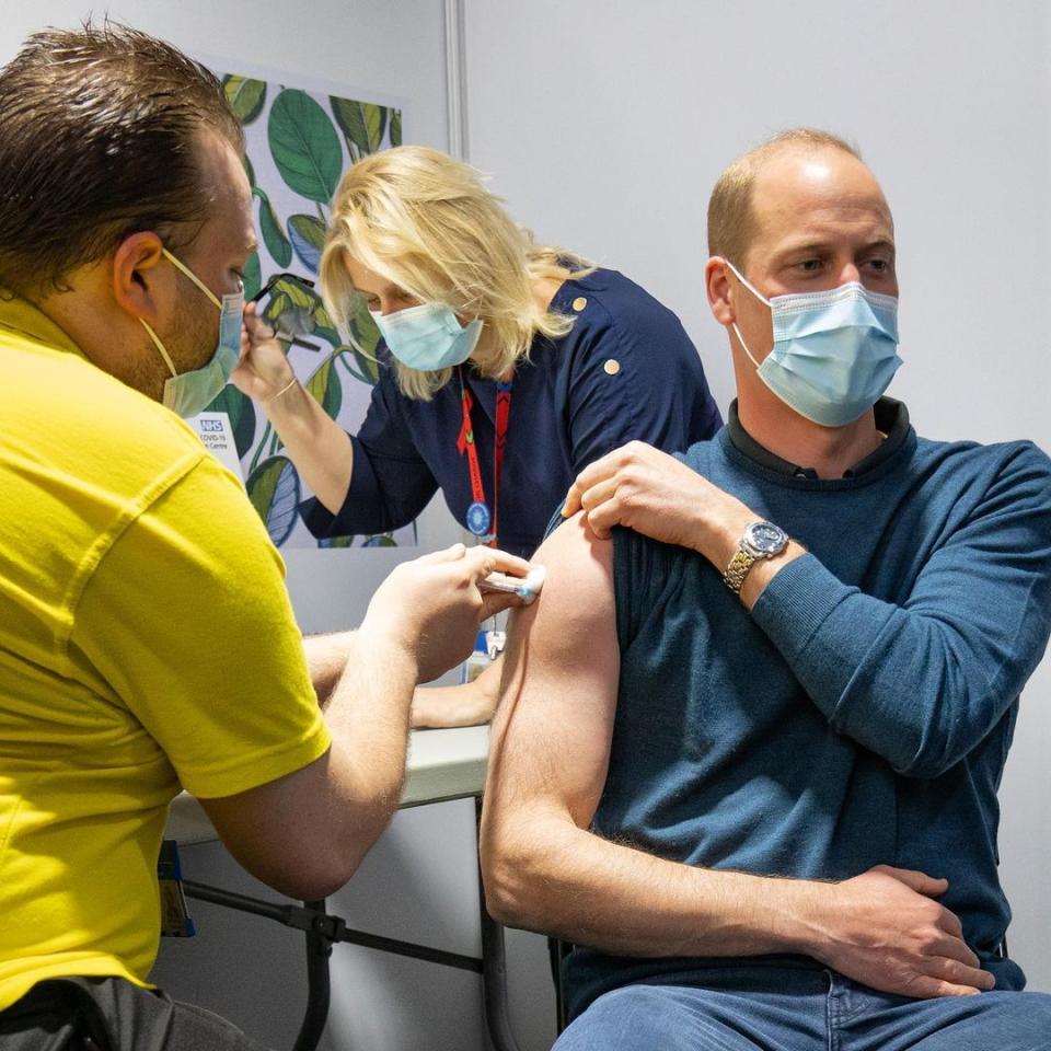 Prince William getting his COVID-19 vaccination shot