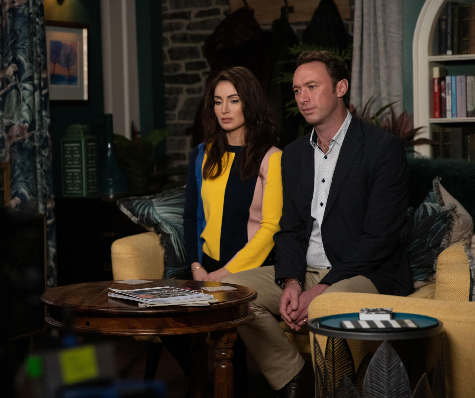 FROM ITV

STRICT EMBARGO
Print media - No Use Before Tuesday 15th November 2022
Online Media - No Use Before 0700hrs Tuesday 15th November 2022

Emmerdale - Ep 9527.28

Wednesday 23rd November 2022

Leyla Cavanaghâ€™s [ROXY SHAHIDI] tearful as Liam Cavanagh [JONNY McPHERSON] declares their relationship is defined by tragedy, grief, loss and lies. They both come to the conclusion that theyâ€™re no good for one other. Liam and Leyla both reel from the magnitude of their decision. As they remove their wedding rings, both are heartbroken that itâ€™s come to this. 

Picture contact - David.crook@itv.com

Photographer - Mark Bruce

This photograph is (C) ITV Plc and can only be reproduced for editorial purposes directly in connection with the programme or event mentioned above, or ITV plc. Once made available by ITV plc Picture Desk, this photograph can be reproduced once only up until the transmission [TX] date and no reproduction fee will be charged. Any subsequent usage may incur a fee. This photograph must not be manipulated [excluding basic cropping] in a manner which alters the visual appearance of the person photographed deemed detrimental or inappropriate by ITV plc Picture Desk. This photograph must not be syndicated to any other company, publication or website, or permanently archived, without the express written permission of ITV Picture Desk. Full Terms and conditions are available on  www.itv.com/presscentre/itvpictures/terms
