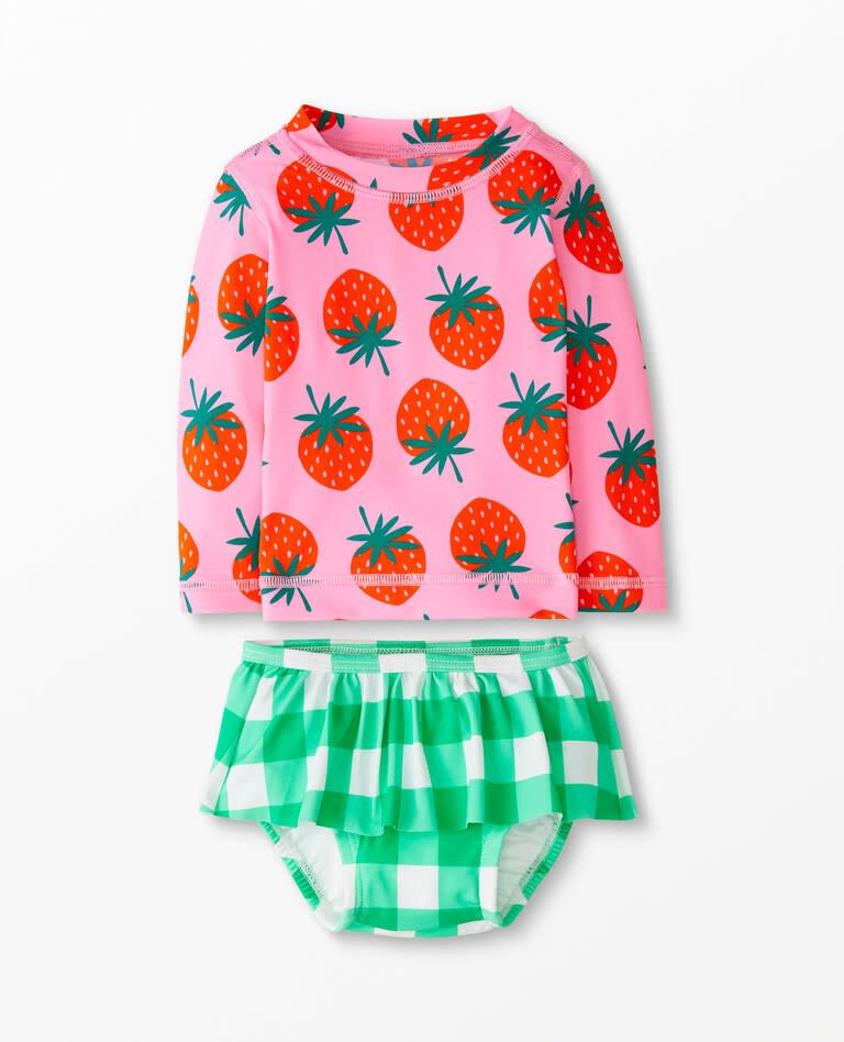 Hanna Andersson Baby Rash Guard & Skirted Bikini Bottom Set