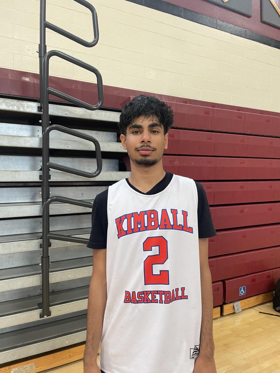 Madhav Asija of Kimball basketball poses for a photo after a game at Edison High School for the Modesto Christian Summer Classic.
