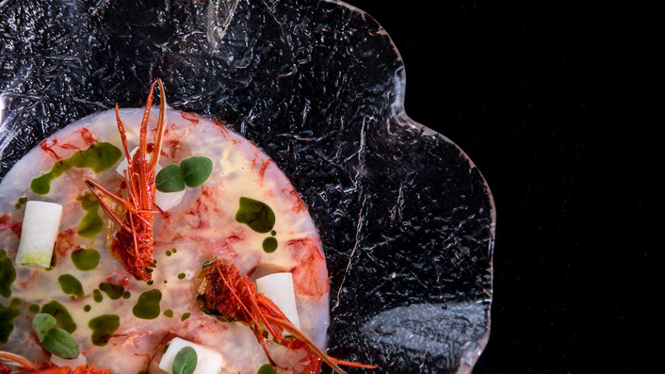 A red prawns dish served at the Restaurant 360 in Dubrovnik. - Credit: Veronica Arevalo