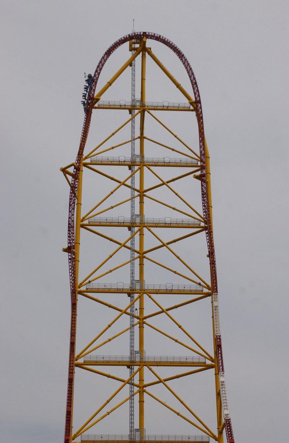 The Top Thrill Dragster remains closed to visitors at the recently reopend Cedar Point.