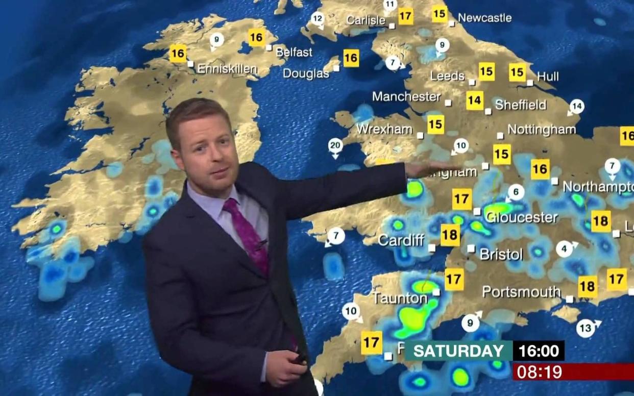 BBC weather forecasters said they had not recieved the information and data needed to provide the usual forecast - BBC