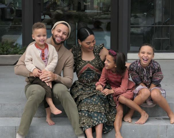 <p>Ayesha Curry/Instagram</p> Ayesha and Steph Curry with their kids
