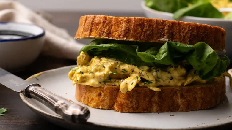 Coronation chicken sandwich