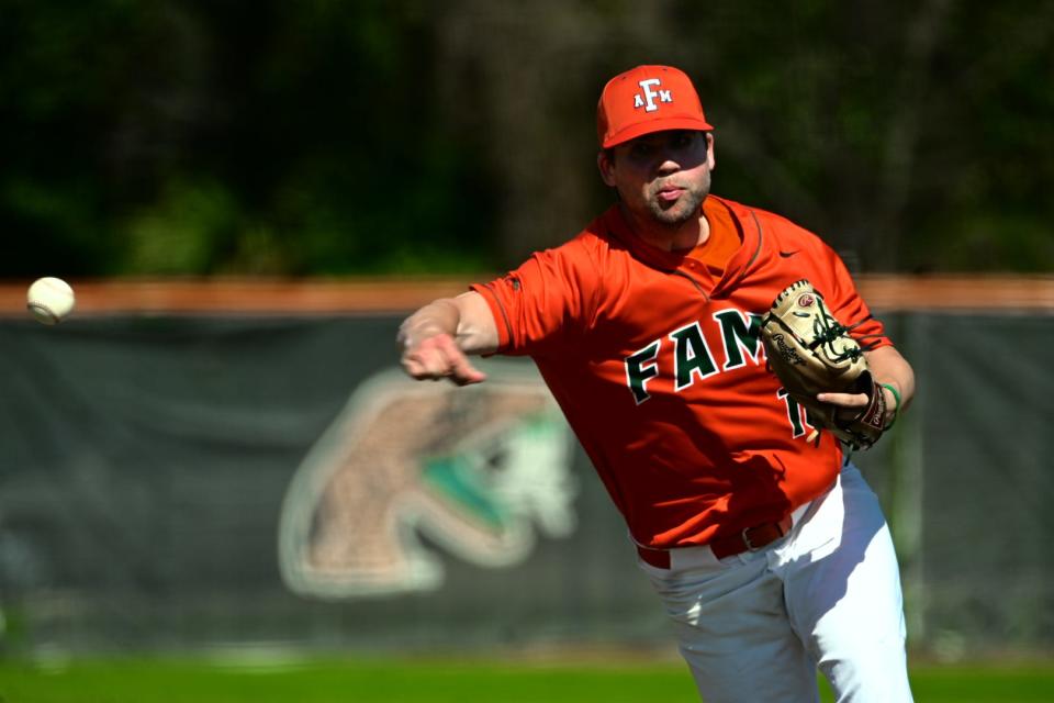 Florida A&M baseball pitcher Zach Morea pitches in game against Eastern Illinois at Moore-Kittles Field in Tallahassee, Florida, Sunday, Feb. 19, 2023