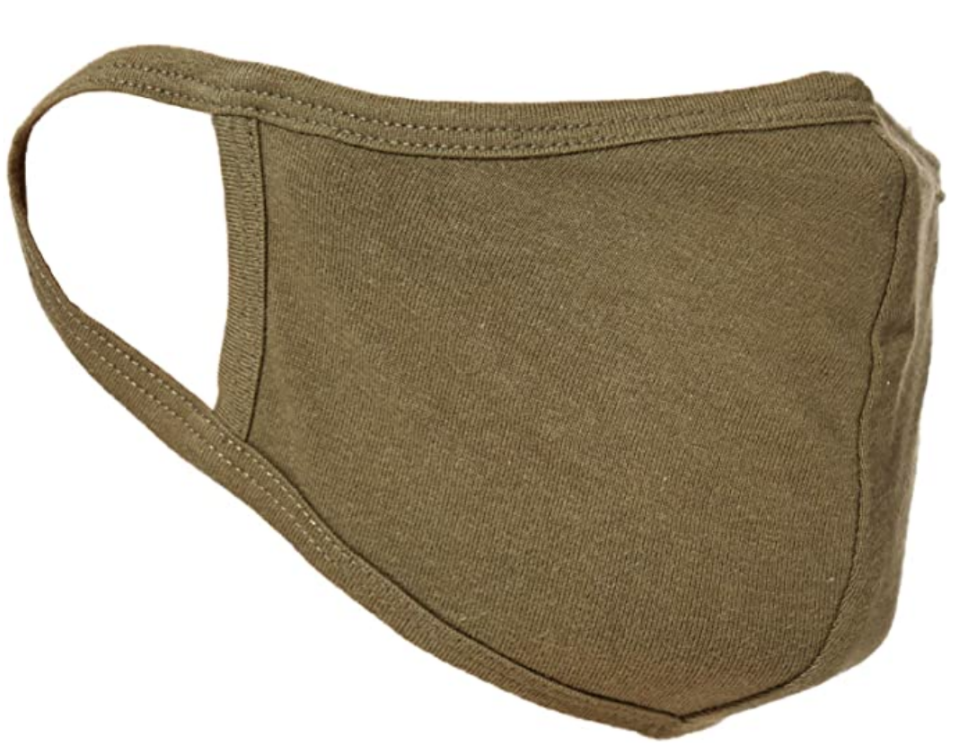 This olive mask features a double layer of lightweight jersey for breathability. (Photo: Amazon)