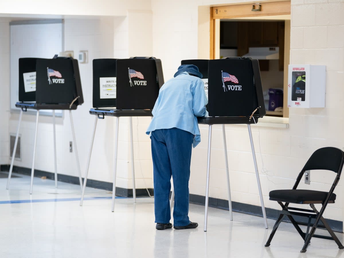 A voter casts a ballot on November 8, 2022 in Winston Salem, North Carolina (Sean Rayford/Getty Images)