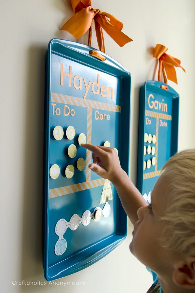 Magnetic Cookie Sheet Chore Chart