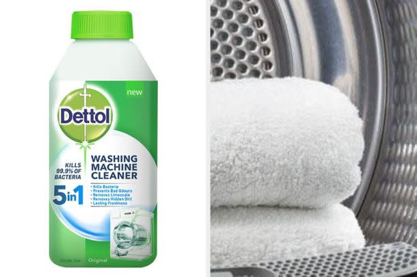 This specially-designed washing machine solution cleans and deodorises, whilst breaking down limescale build-up