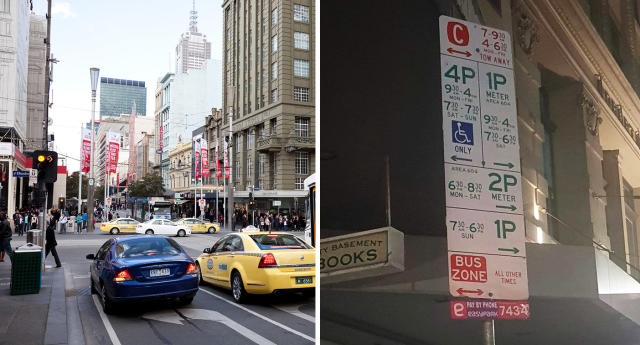 Melbourne parking sign baffles tourist WTF Australia