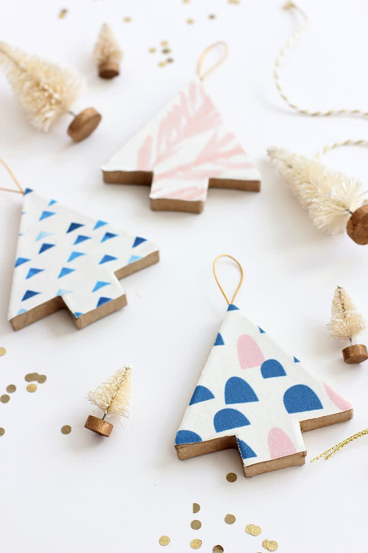 Fabric-Covered Tree Ornaments