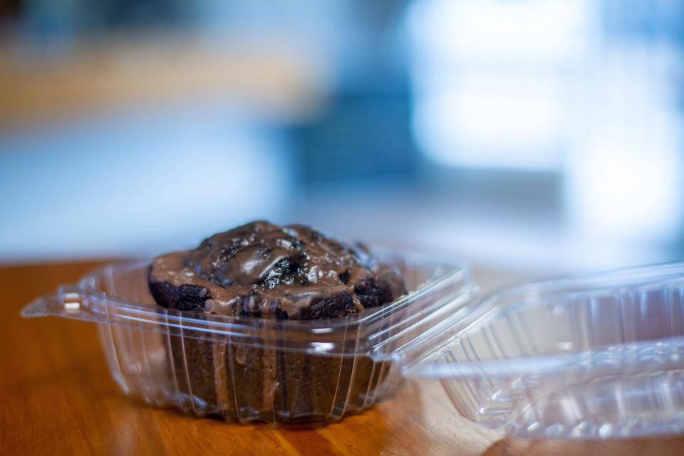 Personal chocolate cakes are sold at Soul Fire Food Co., 2511 S.E. California Ave., for $4 a piece as a dessert choice to complete your meal.