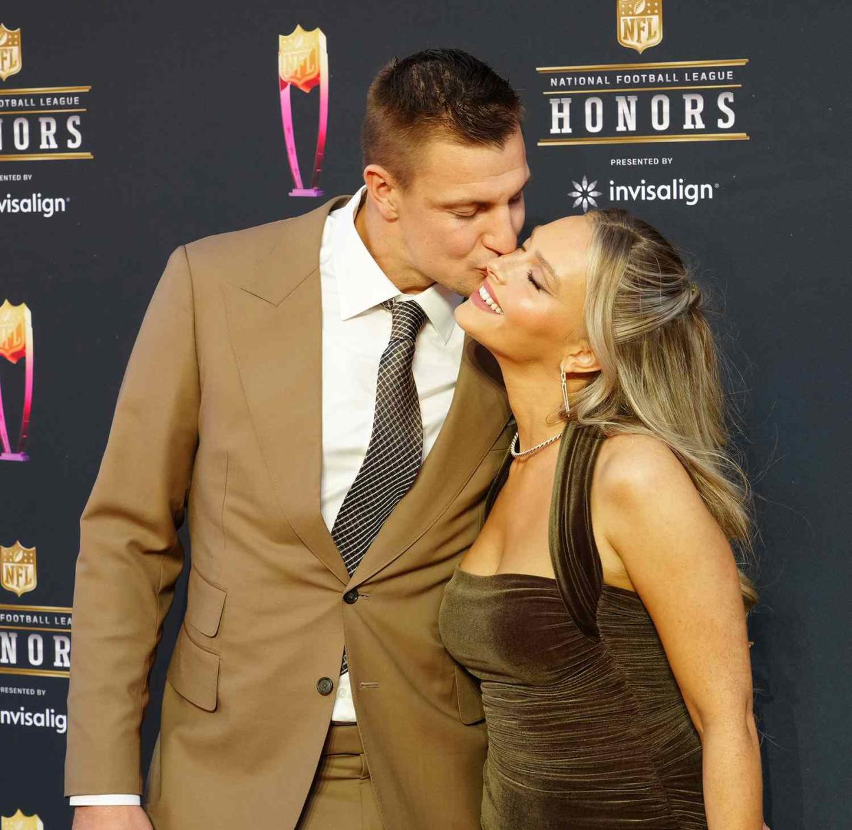 Rob Gronkowski and Camille Kostek attend the 11th Annual NFL Honors at YouTube Theater on February 10, 2022 in Inglewood, California