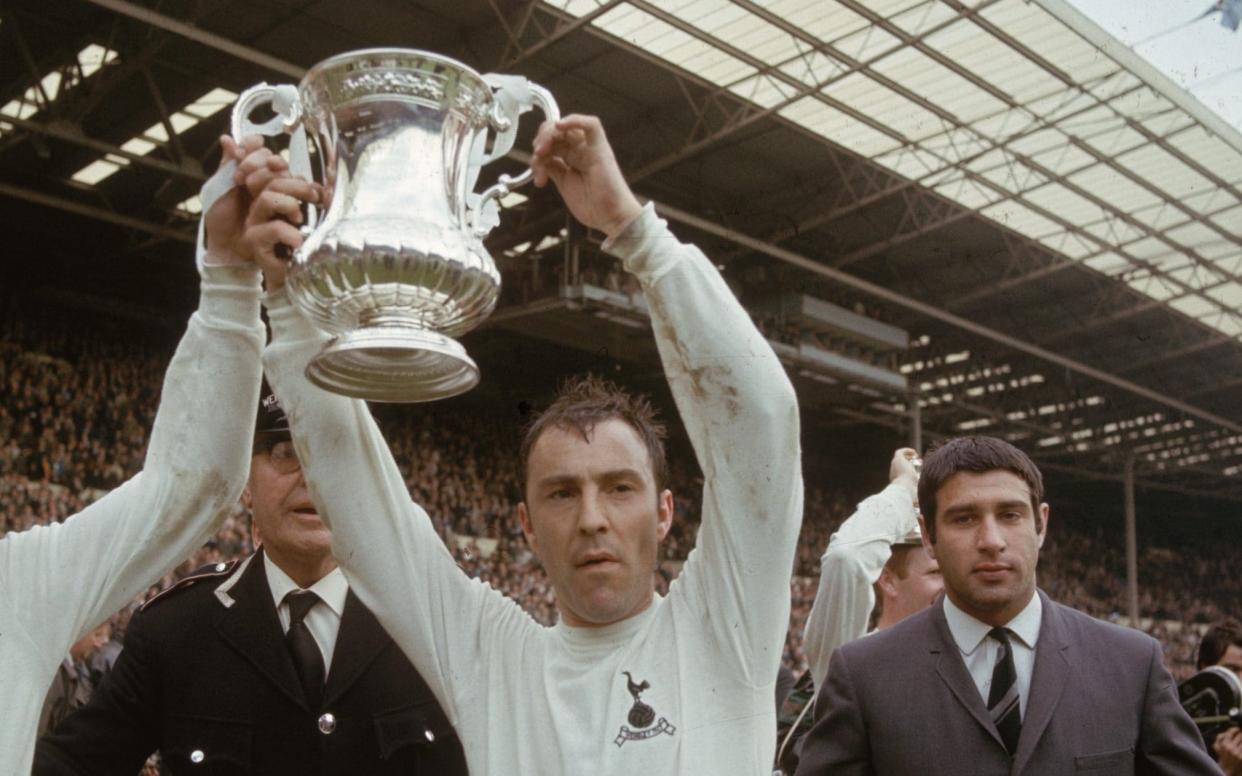 Joe Kinnear and Jimmy Greaves of Tottenham Hotspur football club celebrate after beating Chelsea in the FA Cup Final. - George Freston/Fox Photos/Getty Images