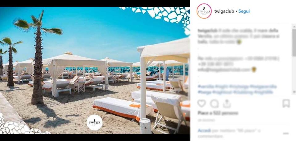 Al primo posto nella classifica di Codacons c'è il lido di Flavio Briatore, in Versilia. Qui per affittare un Presidential Gazebo (composto da 2 letti marocchini, tavolo centrale, 4 lettini, possibilità di avere su richiesta televisione e musica) si pagano 1.000 euro al giorno. 300 euro al giorno per il Classic Gazebo: 2 lettini, 2 sdraio, 1 sedia da regista, 1 tavolo centrale.