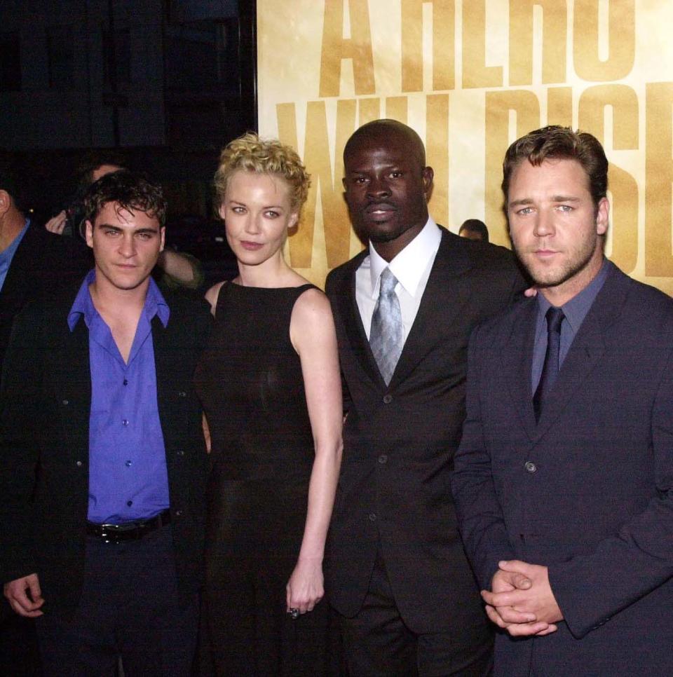 Joaquin Phoenix, Connie Nielsen, Djimon Hounsou and Russell Crowe (Photo by Jeff Kravitz/FilmMagic, Inc)