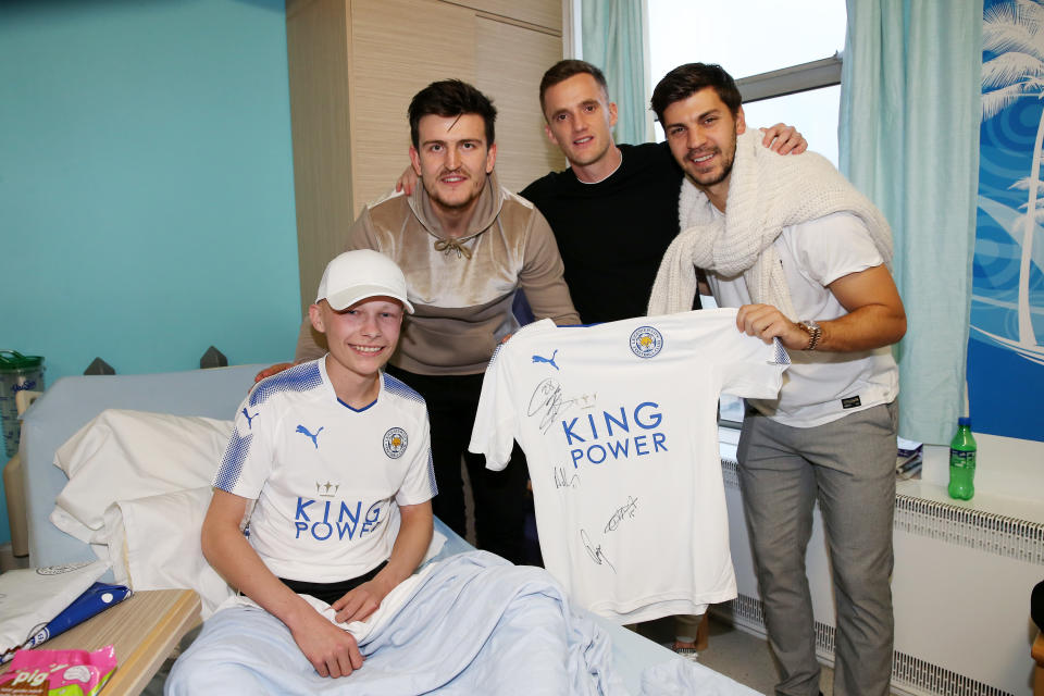 Leicester City Players Deliver Christmas Presents to Patients at Leicester Royal Infirmary