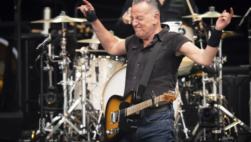 Bruce Springsteen performs on stage with the E Street Band at BST Hyde Park in London, Saturday, July 8, 2023.