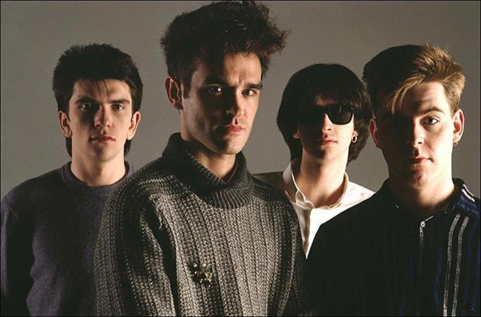 Andy Rourke (right) with The Smiths (DM)