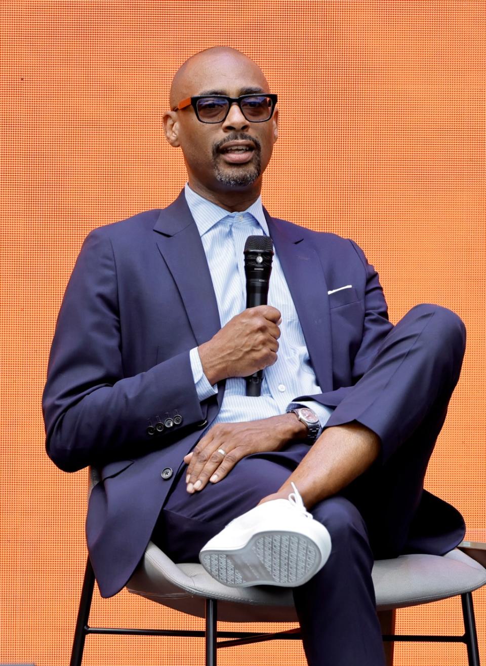 Founder & CEO of Macro Charles D. King speaks onstage during the “Entertainment & Social Impact — Changing the Narrative” segment at When We All Vote Inaugural Culture Of Democracy Summit on June 13, 2022 in Los Angeles, California. (Photo by Kevin Winter/Getty Images)