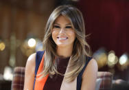 The US First Lady Melania Trump, during a visit to the Royal Hospital, Chelsea, London.