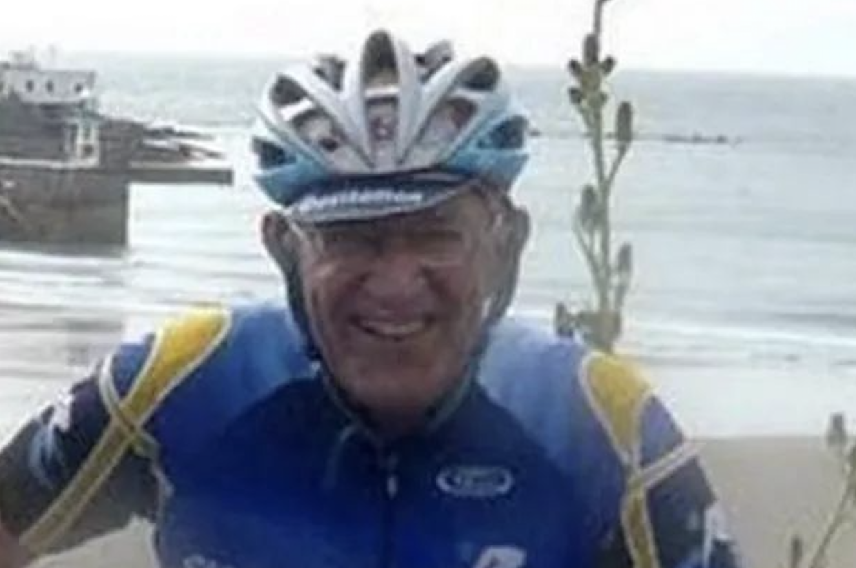 Cyclist Harry Colledge, 84, died after a crash when his front wheel got lodged in a pothole. (Reach)