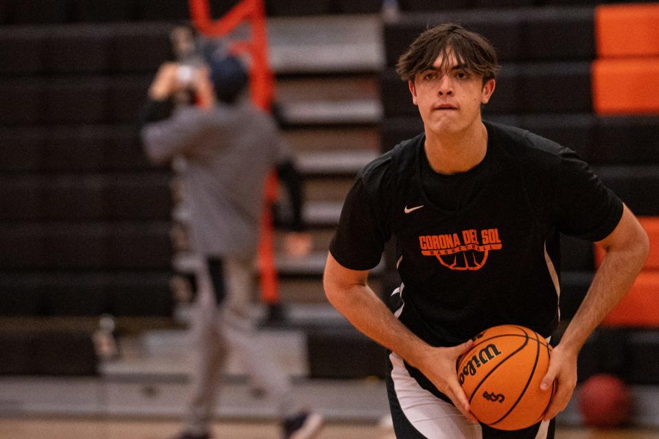 Corona Del Sol High School's Bo Dolinsek attends a practice at the campus in Tempe on Dec. 19, 2023.