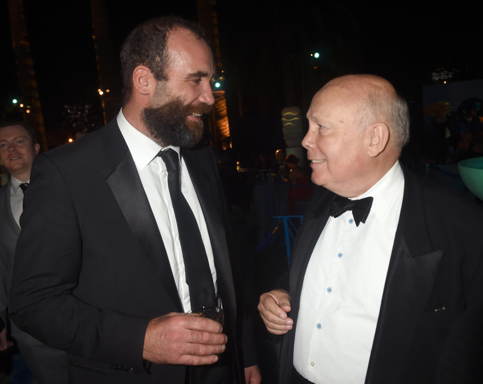 Rory McCann (L) and Julian Fellowes attend HBO's Official 2016 Emmy After Party at The Plaza at the Pacific Design Center on Sept. 18.