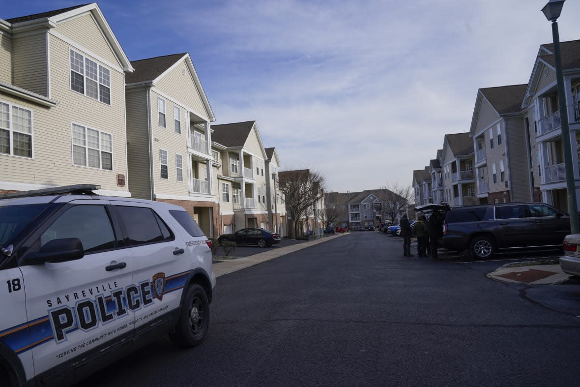 FILE – An townhome community that was the home of Sayreville councilwoman Eunice Dwumfour is seen in the Parlin area of Sayreville, N.J., Thursday, Feb. 2, 2023. Dwumfour was found shot to death in an SUV parked outside her home on Wednesday, Feb. 1. (AP Photo/Seth Wenig, File)