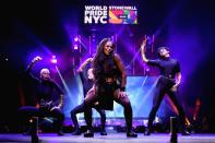 The singer hit the stage during World Pride N.Y.C. 2019's opening ceremony at the Barclays Center on June 26.