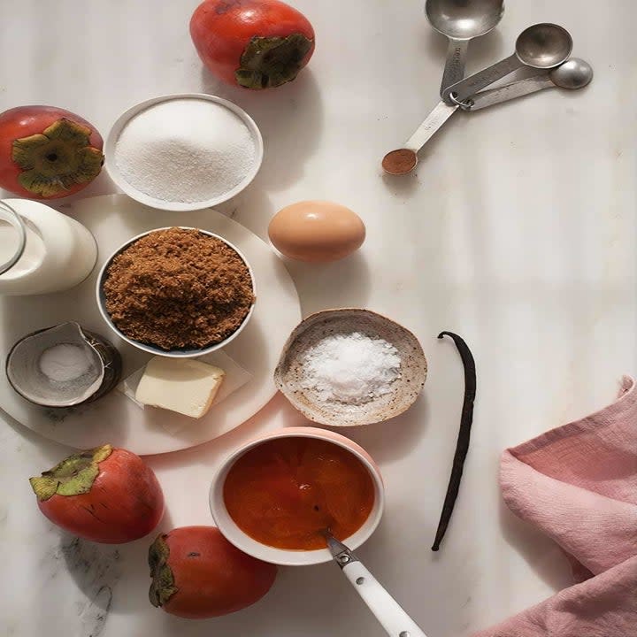 ingredients laid out on a marble counter