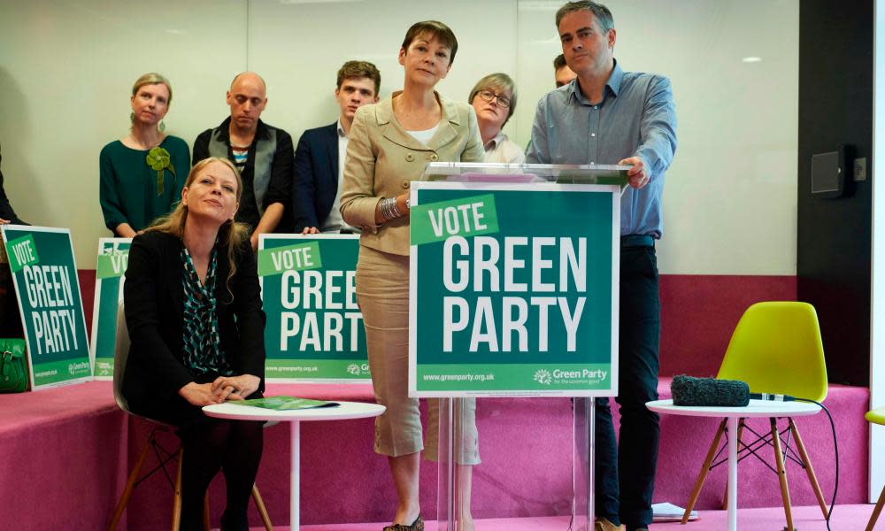 Caroline Lucas and Jonathan Bartley launch the Green party manifesto