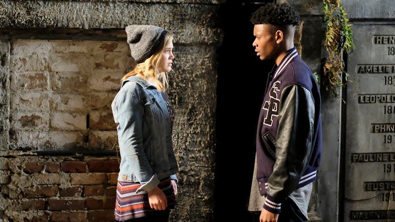 Olivia Holt and Aubrey Joseph in Cloak & Dagger