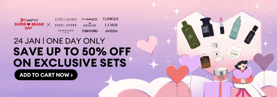 Don't miss LazMall's 1 day only sale of up to 50% off exclusive sets from Bobbi Brown, Tom Ford, La Mer, Clinique, Estee Lauder, Jo Malone, MAC and more. PHOTO: Lazada