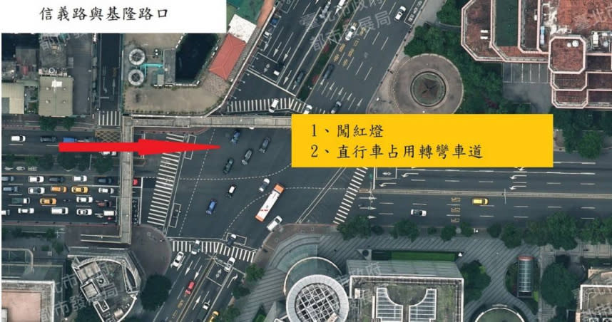 北市信義區3處路口12/1起將加裝科技執法。（圖／翻攝畫面）