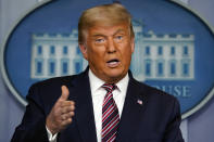 FILE - In this Nov. 5, 2020, file photo President Donald Trump speaks at the White House in Washington. (AP Photo/Evan Vucci, File)