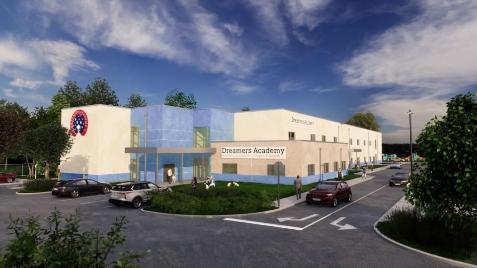 Rendering of Dreamers Academy. The elementary school is slated to open August 2023.