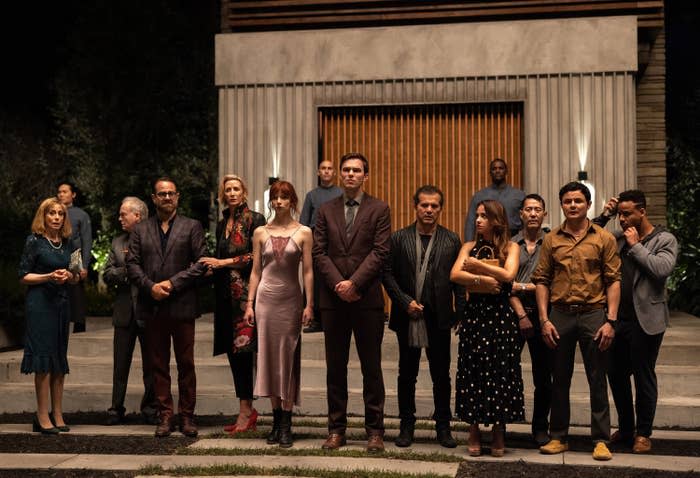 Judith Light, Reed Birney, Paul Adelstein, Janet McTeer, Anya Taylor-Joy, Nicholas Hoult, John Leguizamo, Aimee Carrero, Rob Yang, Arturo Castro and Mark St. Cyr in The Menu