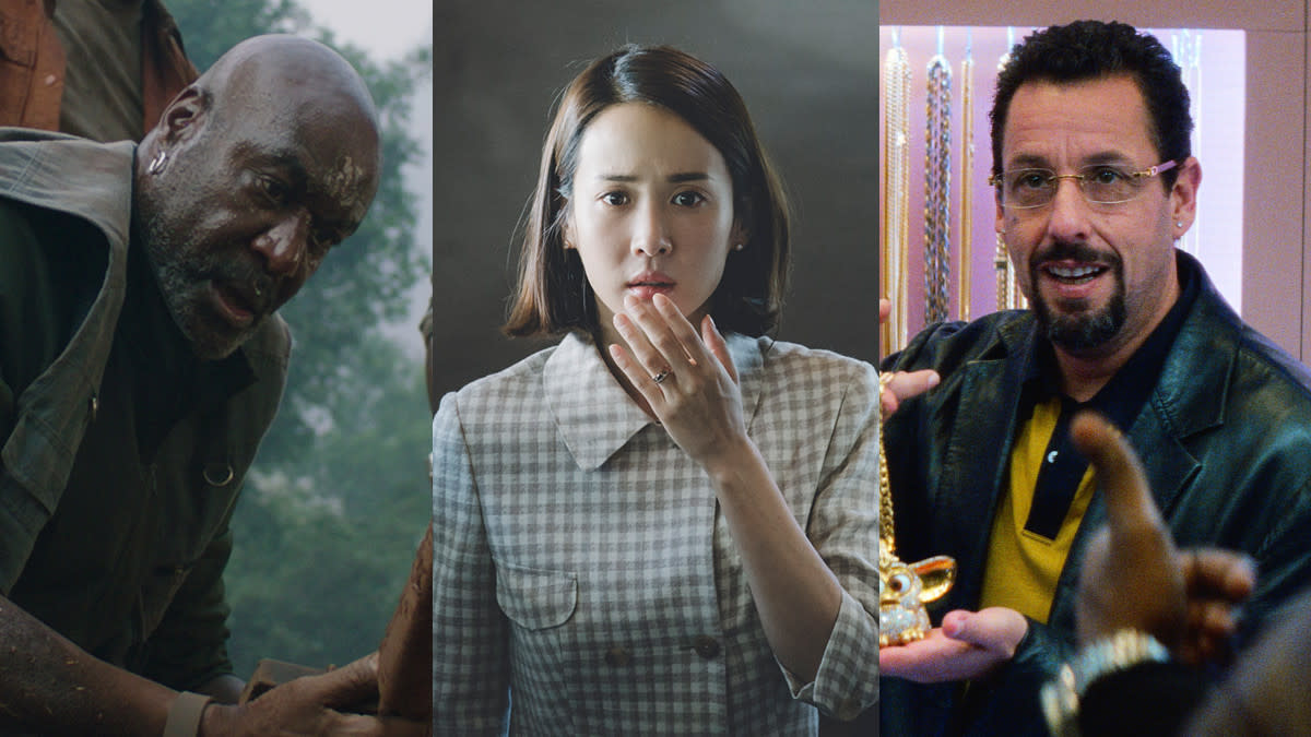 'Da 5 Bloods', 'Parasite' and 'Uncut Gems'. (Credit: Netflix/Curzon/A24)