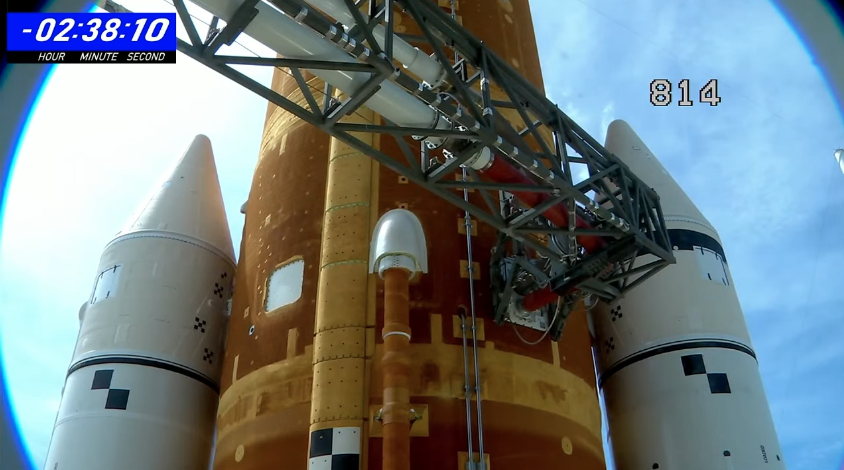 NASA's Space Launch System rocket is seen at Kennedy Space Center's pad 39B on Saturday, Sept. 3, 2022.